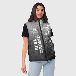 Женский жилет Real Madrid - grey gradient по-вертикали, цвет: 3D-черный — фото 2
