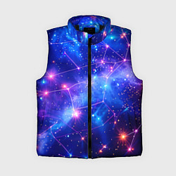 Женский жилет Неоновые созвездия космоса, цвет: 3D-черный