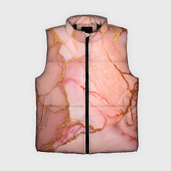 Женский жилет Текстура розового мрамора с золотом, цвет: 3D-черный