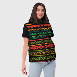 Женский жилет Ethnic ornament on black, цвет: 3D-черный — фото 2