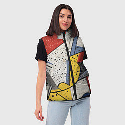 Женский жилет Поп-арт яркая абстракция, цвет: 3D-черный — фото 2