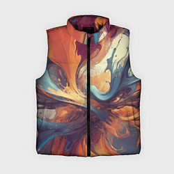 Женский жилет Акриловая абстракция в стиле Vallejo, цвет: 3D-черный