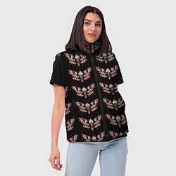 Женский жилет Бабочки с черепами паттерн, цвет: 3D-светло-серый — фото 2