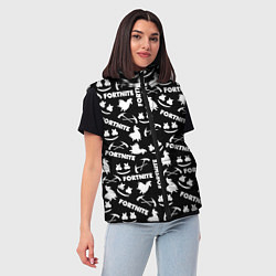 Женский жилет Fortnite black pattern, цвет: 3D-светло-серый — фото 2