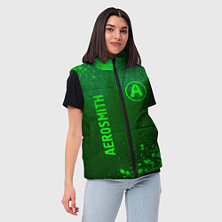 Женский жилет Aerosmith - green gradient вертикально, цвет: 3D-черный — фото 2