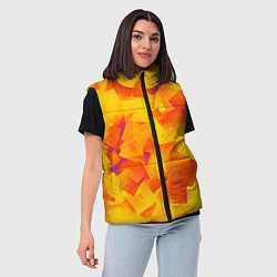 Женский жилет Желтый калейдоскоп, цвет: 3D-черный — фото 2