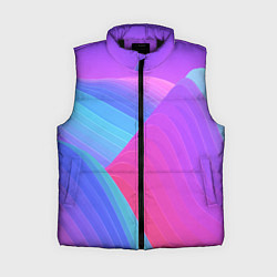 Женский жилет Неоновая геометрия полосы, цвет: 3D-черный
