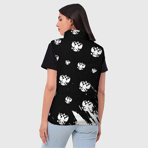 Женский жилет Герб РФ паттерн / 3D-Светло-серый – фото 4