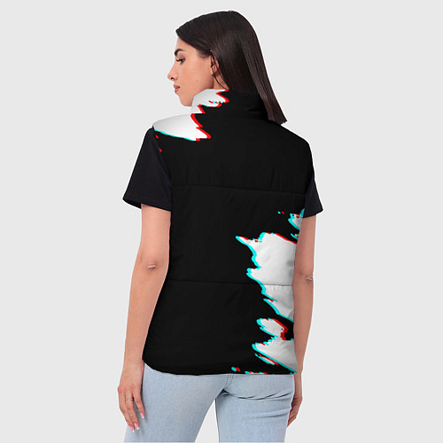 Женский жилет Герб глитч краски / 3D-Светло-серый – фото 4