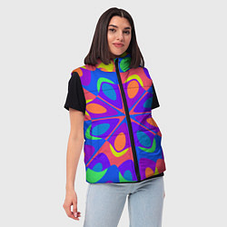 Женский жилет Оптический узор красочная мозаика, цвет: 3D-светло-серый — фото 2