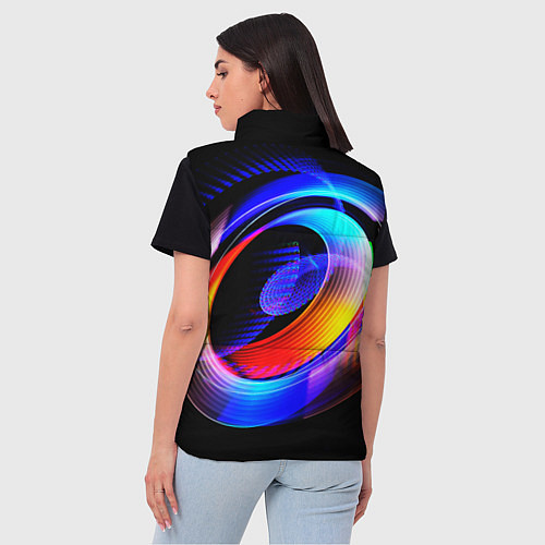 Женский жилет Оптические иллюзии волны / 3D-Светло-серый – фото 4