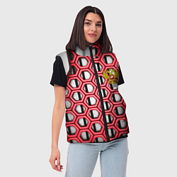 Женский жилет Россия герб сетка метала, цвет: 3D-светло-серый — фото 2