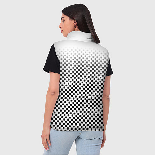 Женский жилет Герб РФ клетка паттерн / 3D-Светло-серый – фото 4