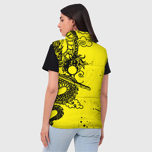 Женский жилет Syberpunk dragon tatoo / 3D-Светло-серый – фото 4