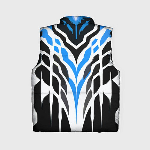 Женский жилет Агрессивные сине-белые полосы на чёрном фоне / 3D-Красный – фото 2