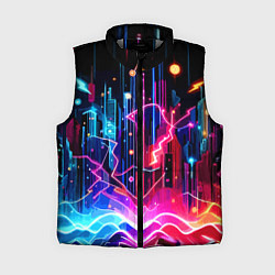 Женский жилет Neon fantasy - ai art, цвет: 3D-светло-серый