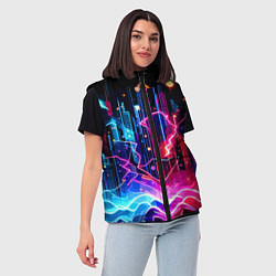 Женский жилет Neon fantasy - ai art, цвет: 3D-светло-серый — фото 2