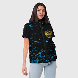 Женский жилет Герб РФ краски синие, цвет: 3D-красный — фото 2