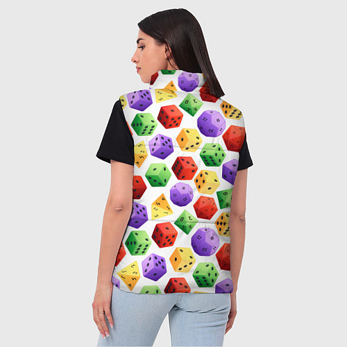 Женский жилет Игровые разноцветные кости паттерн / 3D-Светло-серый – фото 4