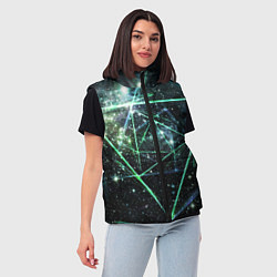 Женский жилет Космические линии звезды, цвет: 3D-красный — фото 2
