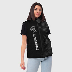 Женский жилет Stumble Guys glitch на темном фоне по-вертикали, цвет: 3D-черный — фото 2