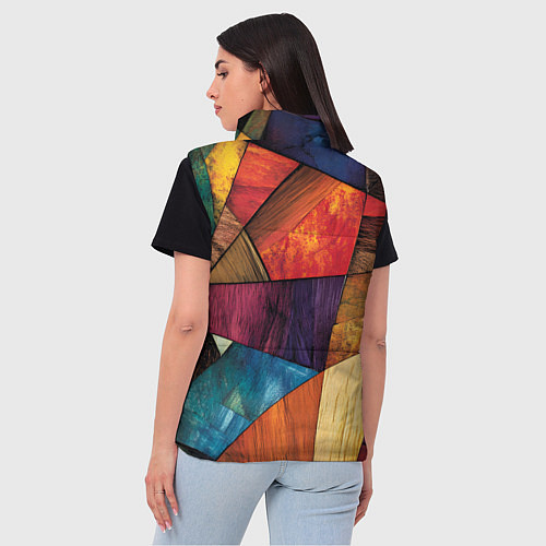 Женский жилет Мозайка геометрическая / 3D-Светло-серый – фото 4