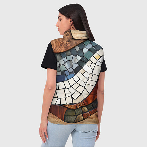 Женский жилет Плиточная мозайка / 3D-Светло-серый – фото 4