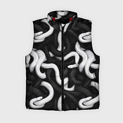 Женский жилет Черные и белые змеи, цвет: 3D-красный
