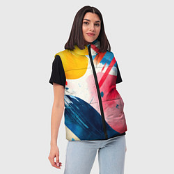 Женский жилет Абстрактные мазки красок, цвет: 3D-красный — фото 2