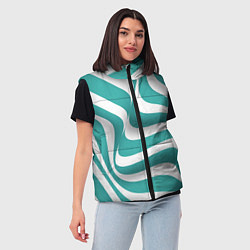 Женский жилет Абстрактные объёмные полосы - оптическая иллюзия, цвет: 3D-красный — фото 2