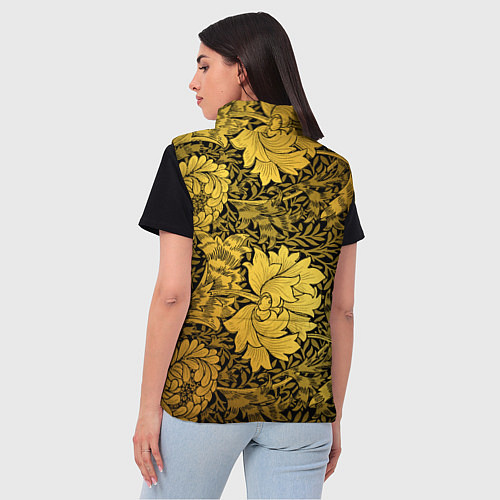 Женский жилет Золотые подсолнухи / 3D-Светло-серый – фото 4