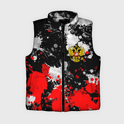 Женский жилет Герб РФ абстрактыне краски, цвет: 3D-светло-серый