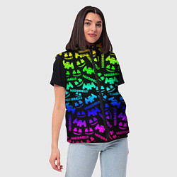 Женский жилет Marshmello neon steel pattern, цвет: 3D-красный — фото 2