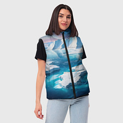 Женский жилет Арктика льдины, цвет: 3D-черный — фото 2
