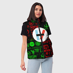 Женский жилет Twenty one pilots music steel, цвет: 3D-красный — фото 2