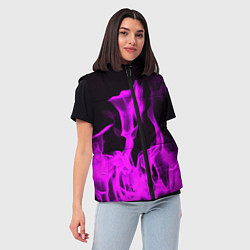 Женский жилет Неоновый огонь в дыму, цвет: 3D-светло-серый — фото 2