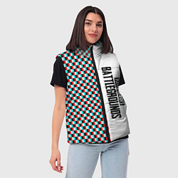 Женский жилет PUBG глитч клетка, цвет: 3D-светло-серый — фото 2
