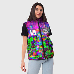Женский жилет Vice city glitch game, цвет: 3D-светло-серый — фото 2