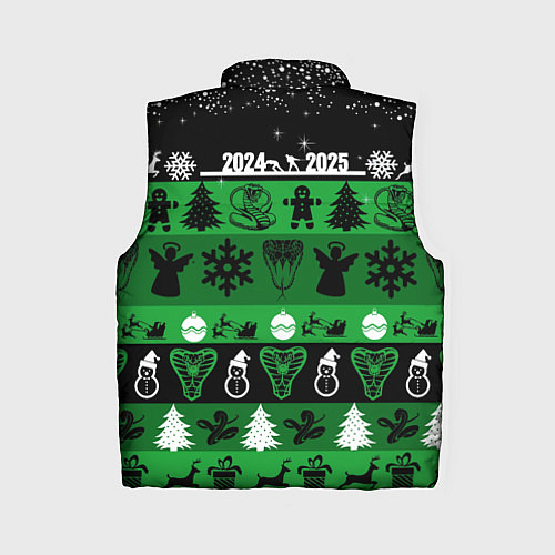 Женский жилет Новогодняя с оленями и змеями / 3D-Светло-серый – фото 2