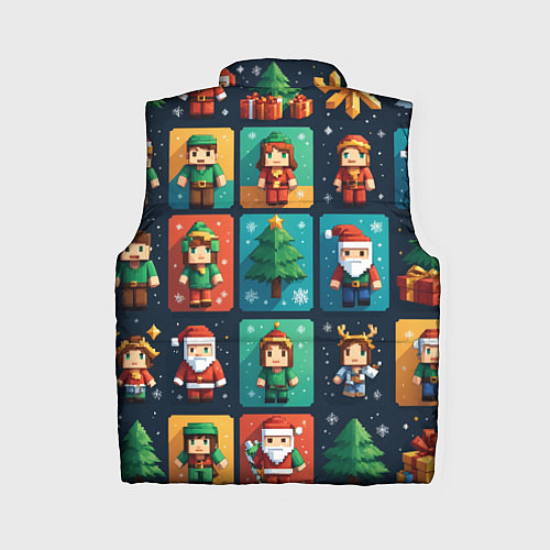 Женский жилет Minecraft с новогодний паттерн / 3D-Красный – фото 2