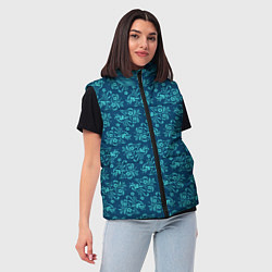 Женский жилет Цветочные обои, цвет: 3D-светло-серый — фото 2