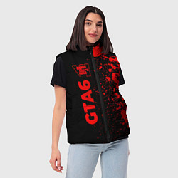 Женский жилет GTA6 - red gradient по-вертикали, цвет: 3D-черный — фото 2