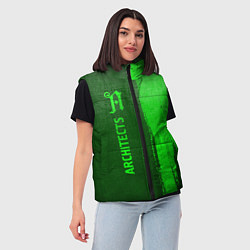 Женский жилет Architects - green gradient по-вертикали, цвет: 3D-черный — фото 2
