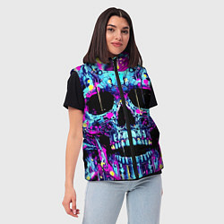 Женский жилет Cool skull sketch - blots, цвет: 3D-светло-серый — фото 2