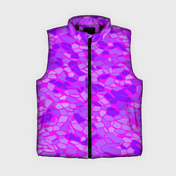 Женский жилет Фиолетовые плитки на розовом фоне, цвет: 3D-черный