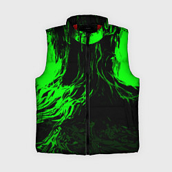 Женский жилет Зелёная энергия на чёрном фоне