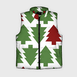 Женский жилет Елочный новый год, цвет: 3D-красный