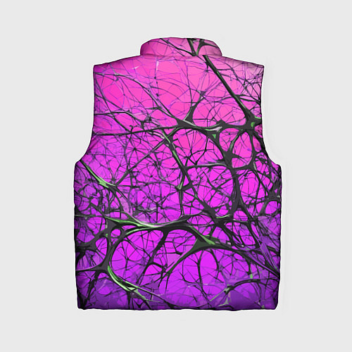 Женский жилет Чёрные волокна и фиолетовый градиент абстракция / 3D-Красный – фото 2
