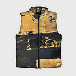 Женский жилет Абстракция черная и коричневая краска, цвет: 3D-светло-серый