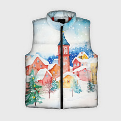 Женский жилет Новогодний сказочный город
